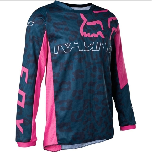 EUC Fox 180 YL Girls Jersey in Dark Blue & Pink - Picture 1 of 5